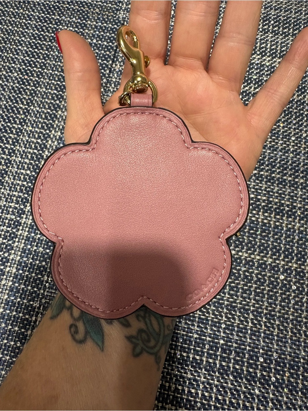 Coach Peony tea rose bag charm/keychain - Picture 3 of 4